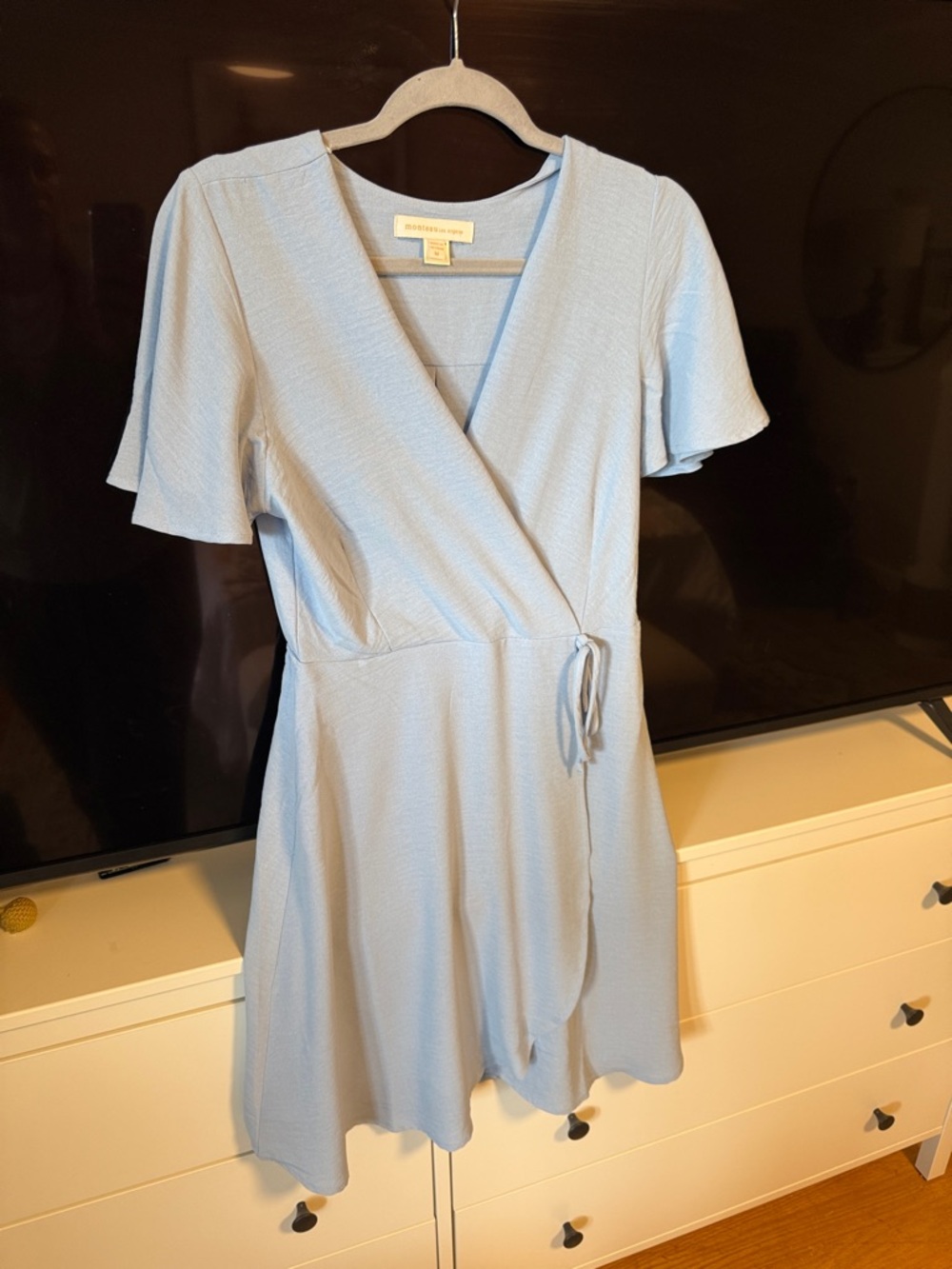 Comfortable Light Blue Wrap Dress